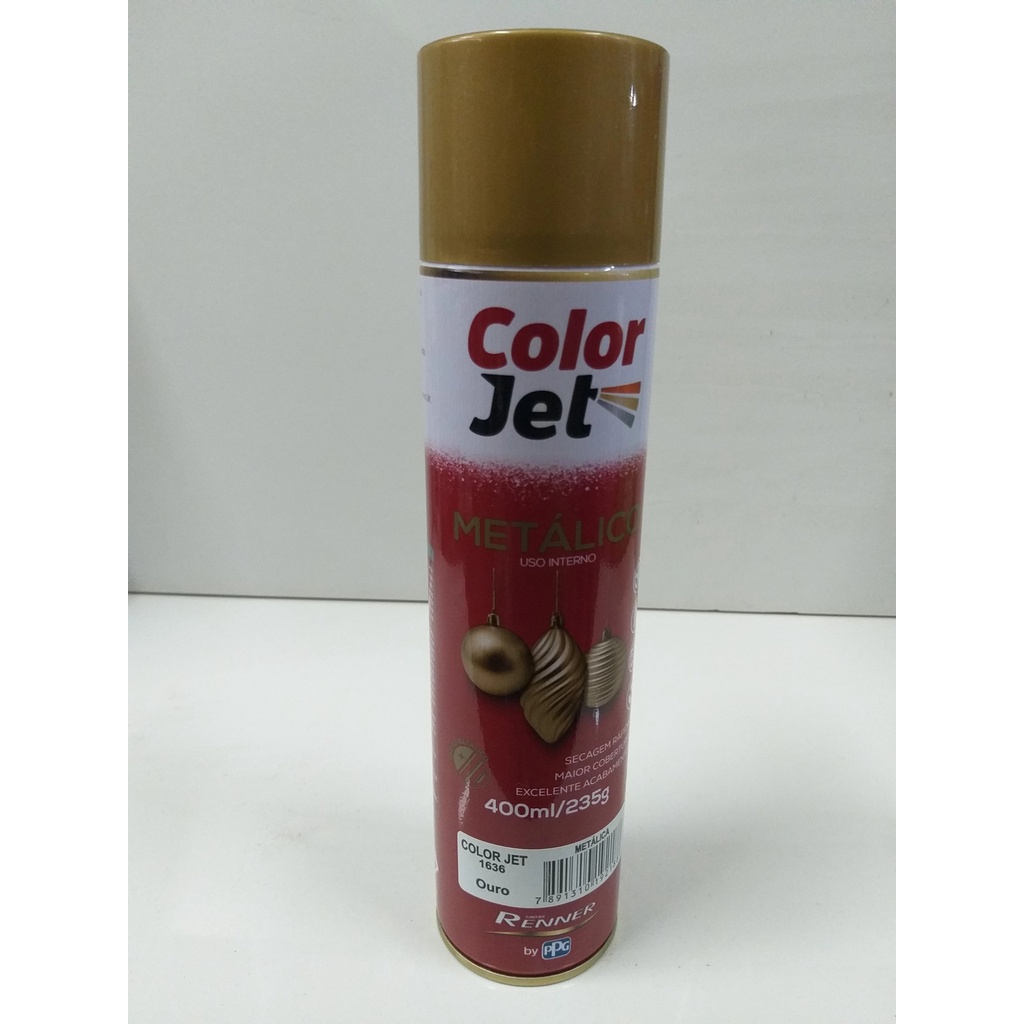 TINTA SPRAY USO GERAL COLOR JET OURO METÁLICO 1636 400ML RENNER