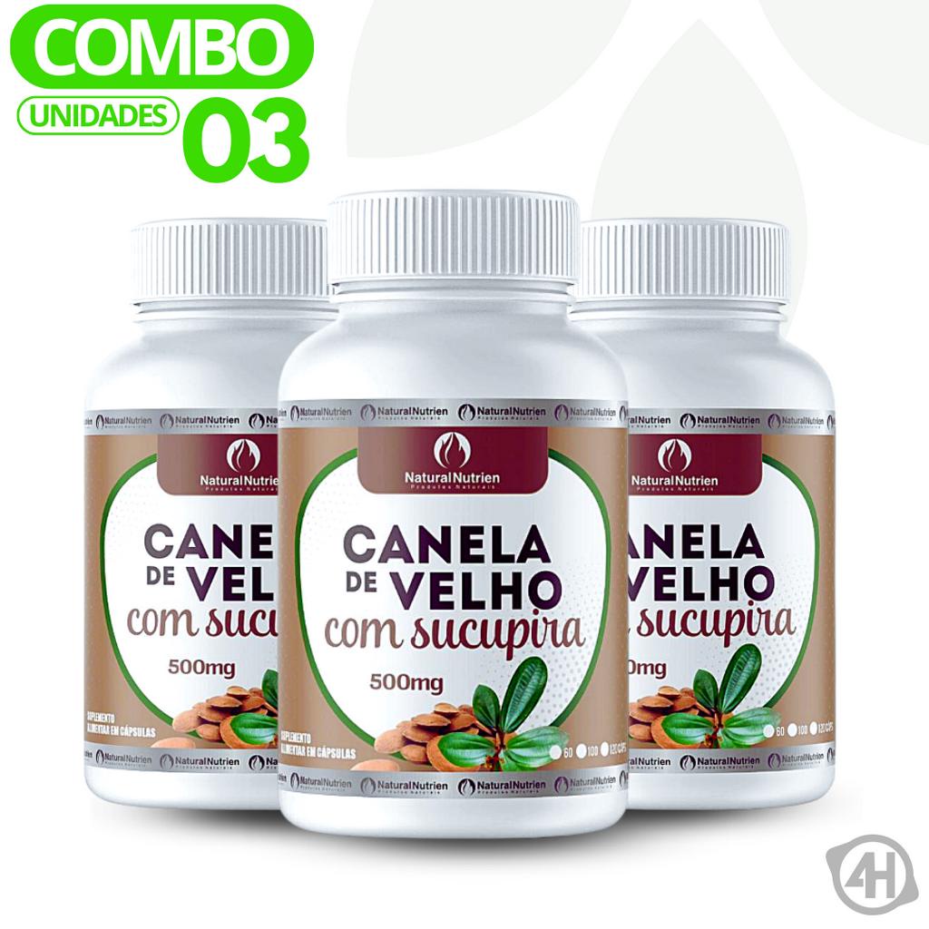 Canela de Velho Sucupira Embalagem Kit 300 Cápsulas de 500mg Cada