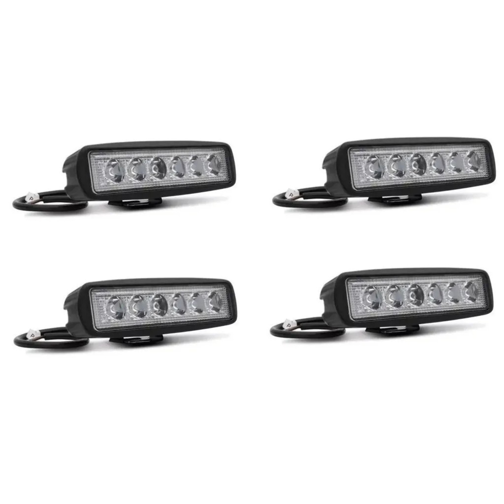 Kit Farol Retangular Milha Barra Universal Leds V Off Road