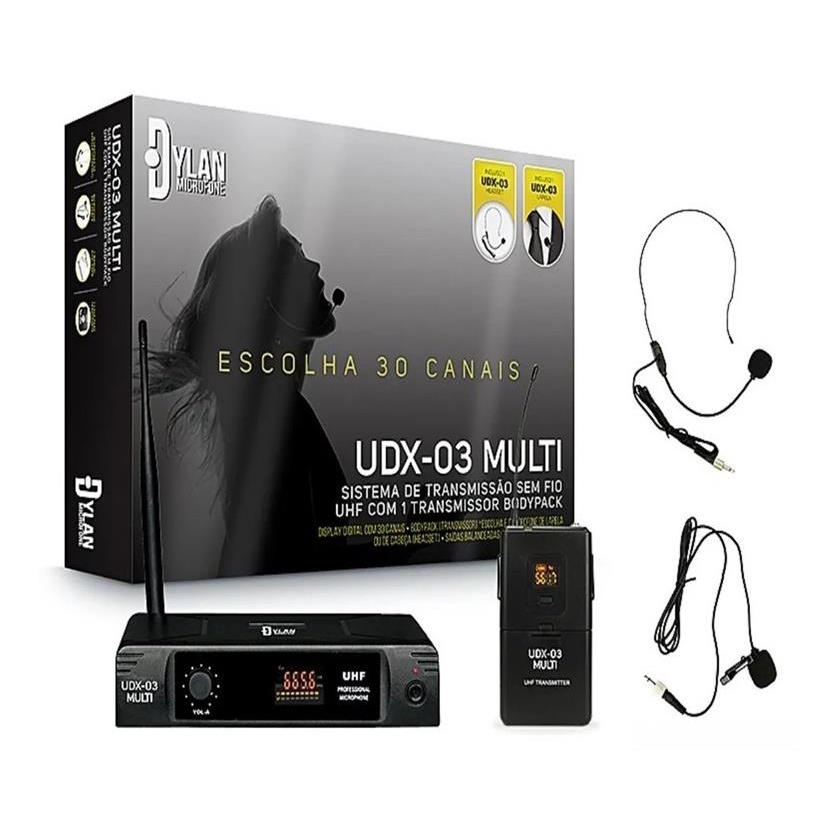 Sistema Microfone S Fio Headset Lapela Uhf Dylan Udx Pro Shopee