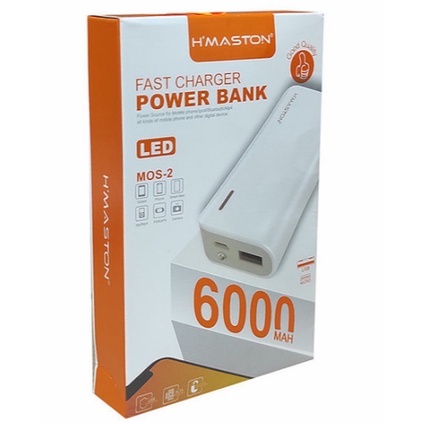 Carregador Portátil POWER BANK 6000 mah HMASTON um cabo Micro USB