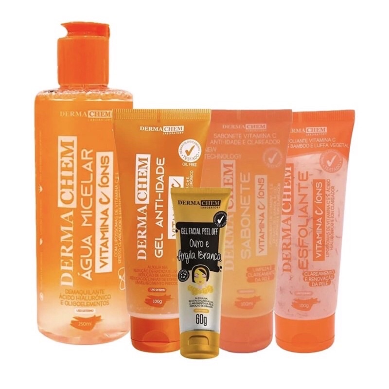 Kit Anti Idade Clareador Vitamina C Dermachem Skin Care Shopee Brasil