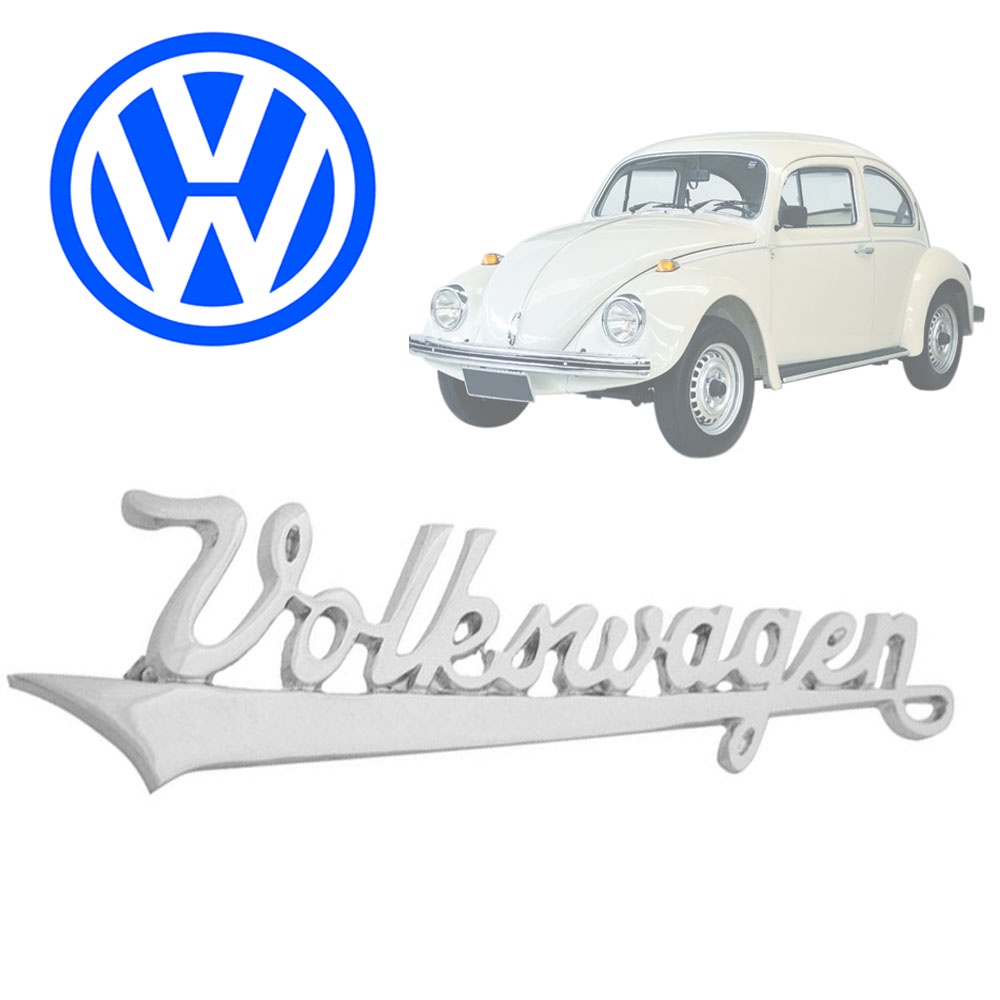 Emblema Volkswagen Manuscrito VW Para Fusca Inox Cromado Shopee Brasil