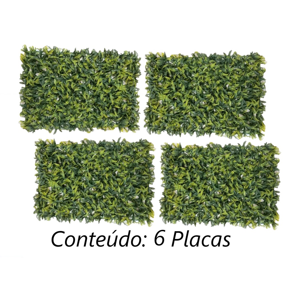 6 Placas Mini Samambaia Artificial 60x40 Parede Verde Cheia Shopee Brasil