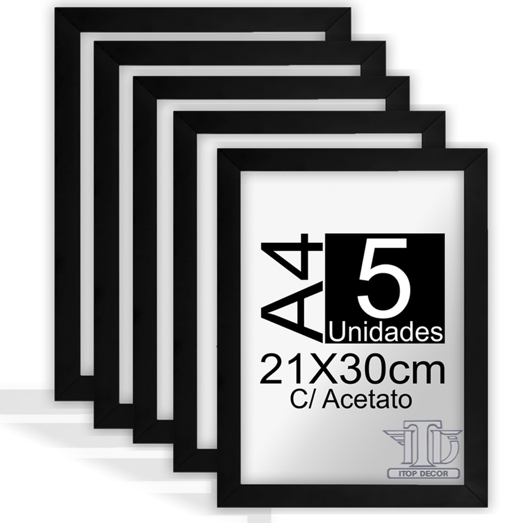 Kit 5 Molduras Quadros Certificados Acetato 21x30cm A4 Shopee Brasil