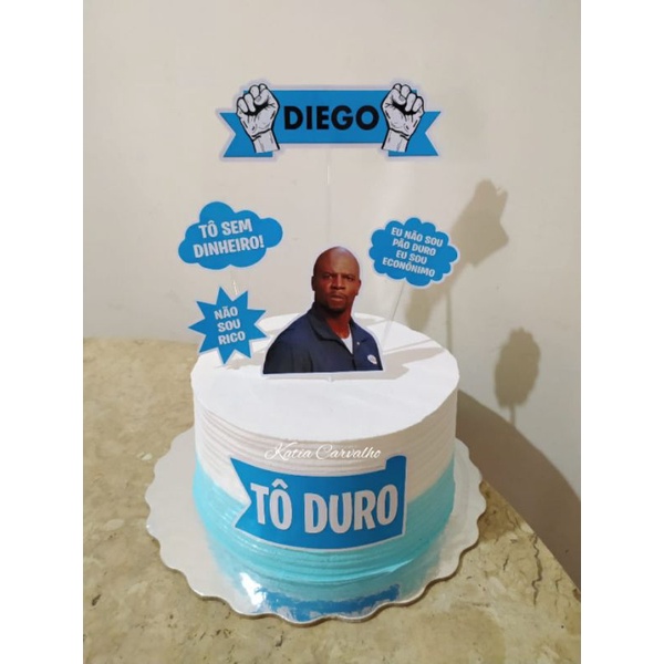 Topo de Bolo Topper Tags Tô Duro Pão Duro Julius Shopee Brasil