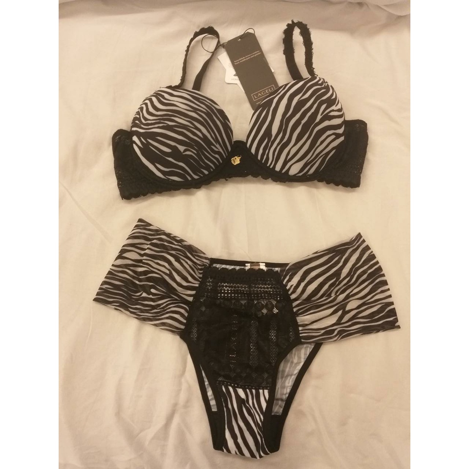 Conjunto Lingerie Estampado G Lageli Shopee Brasil