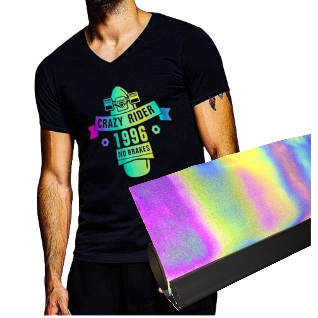 Termocolante Refletivo Rainbow Arco Iris Holografico 50 Cm Shopee Brasil