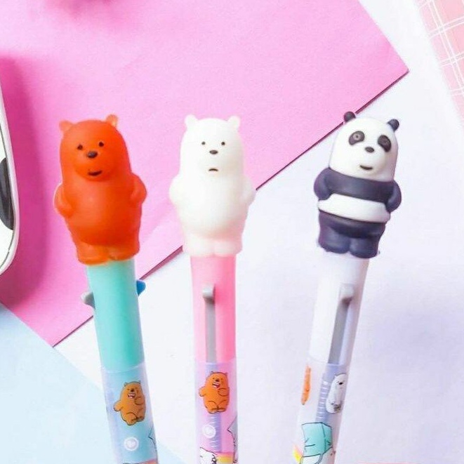 Caneta Ursinho Fofo Divertida Cores Urso Sem Curso We Bare Bears