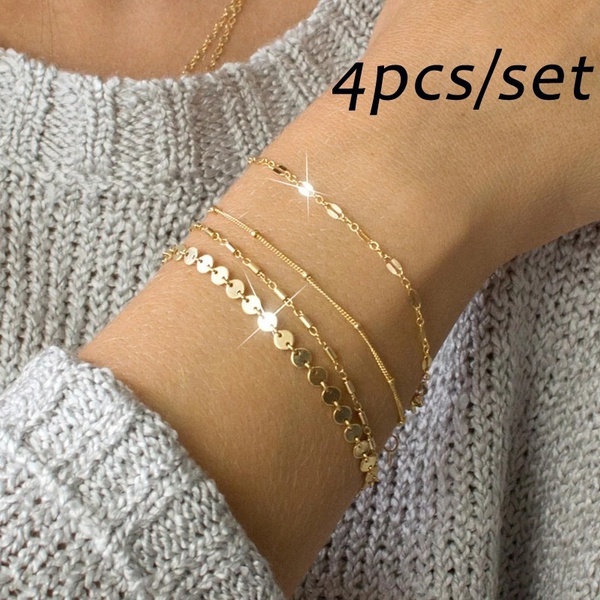 Pcs Set Nova Bo Mia Multilayer Gold Coin Tube Pulseiras De