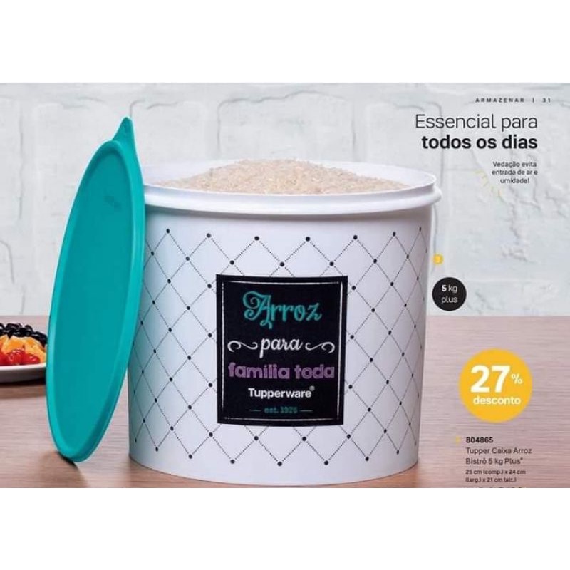 Tupper Caixa De Arroz Kg Plus Bistr Tupperware Shopee Brasil