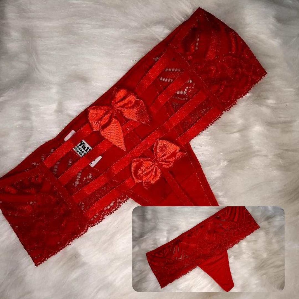 Kit 30 calcinha toda de renda laço e tira Luxo lingerie Revenda
