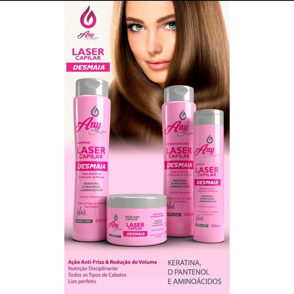 Kit Capilar Laser Desmaia Any Liss Itens Shampoo Condicionador