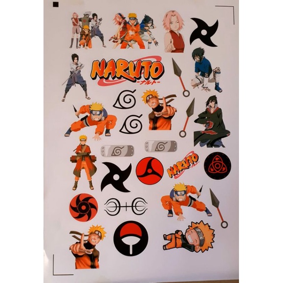 Cartela 28 Unidades Adesivos Naruto Shopee Brasil