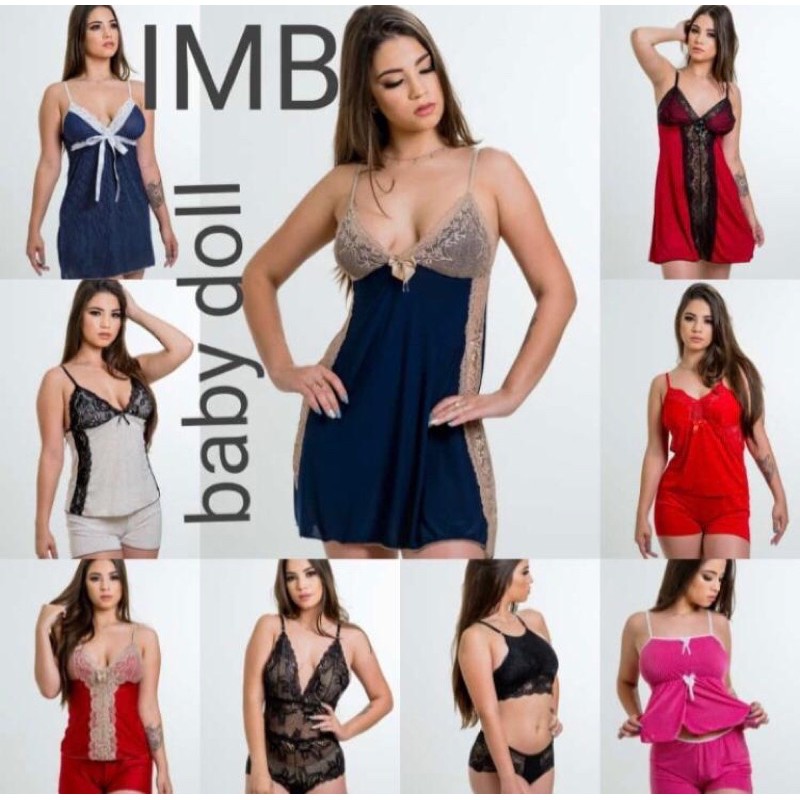 Kit 10 peças de baby doll IMB atacado revenda lingerie camisola