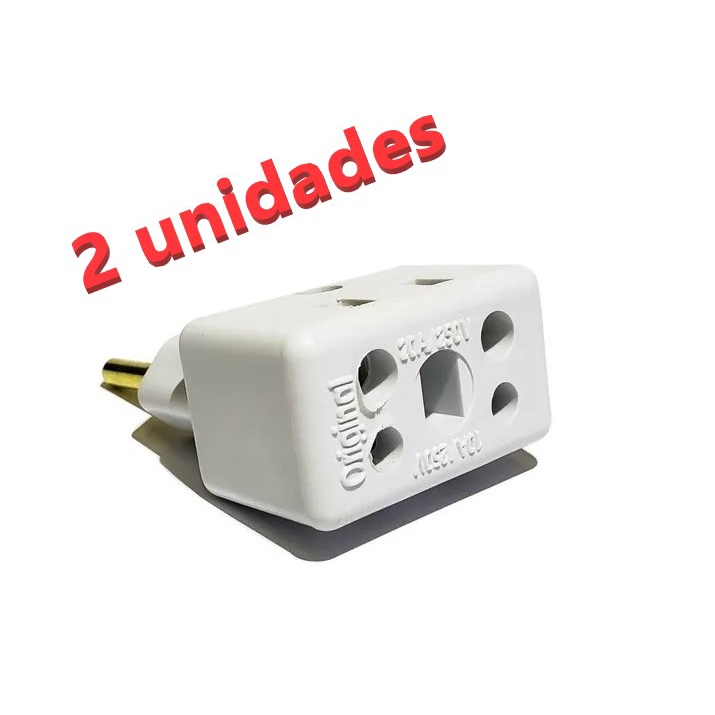 Adaptador Tomada Rápido 20 10 Amperes Bivolt tipo Bob 2 unidades