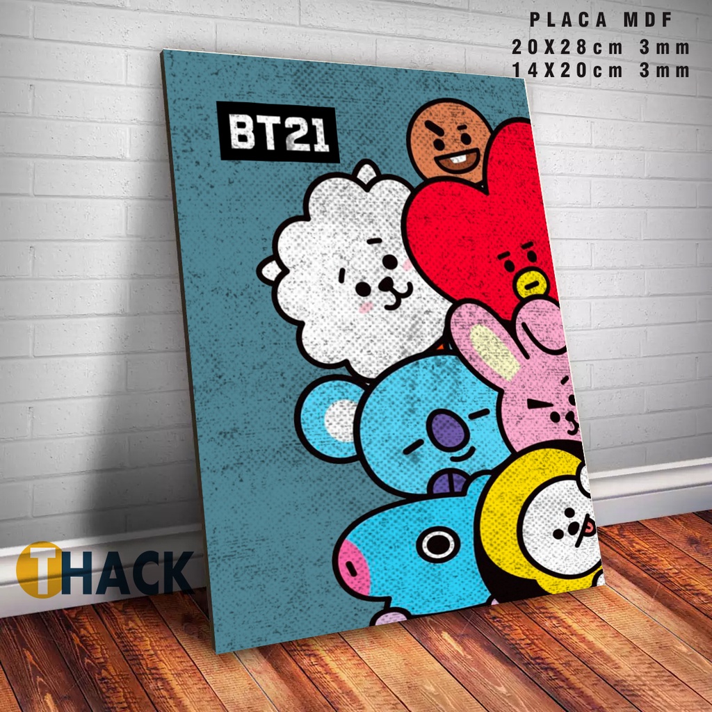 Placa Decorativa Bt Bts Mascotes Kpop Mdf Shopee Brasil