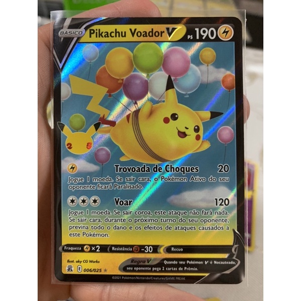 Carta Pokemon Pikachu Voador V Celebra Es Shopee Brasil