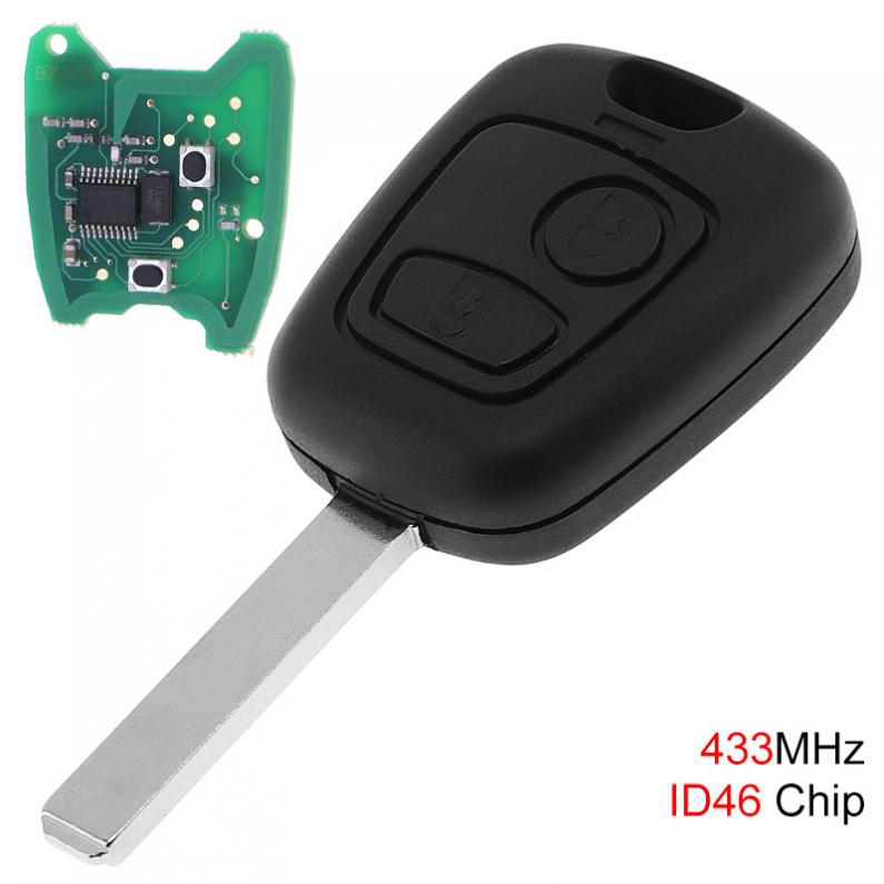 433MHz Fob De Chave Remota Chip ID46 Para Citroen C1 C2 C3 C4