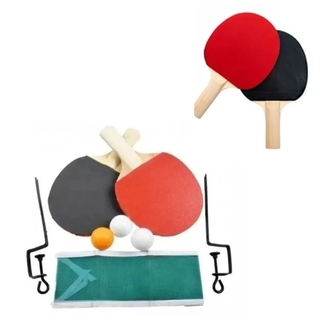 Kit Ping Pong C Raquetes Bolinhas Suporte E Rede Ref Bj