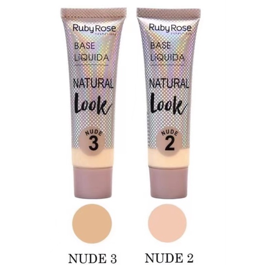 Base Líquida Facial Natural Look HB 8051 nude Ruby Rose 29ml Shopee