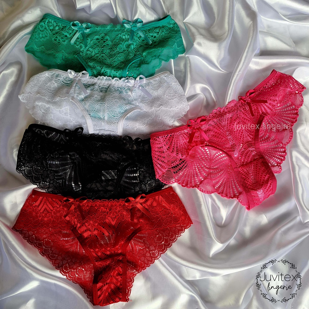 Kit Calcinhas Tanga Rendada Luxo Confort Vel Lingerie Shopee Brasil