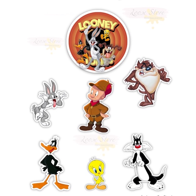 Topo De Bolo Tem Tico Personagens Desenho Topper Looney Tunes Shopee