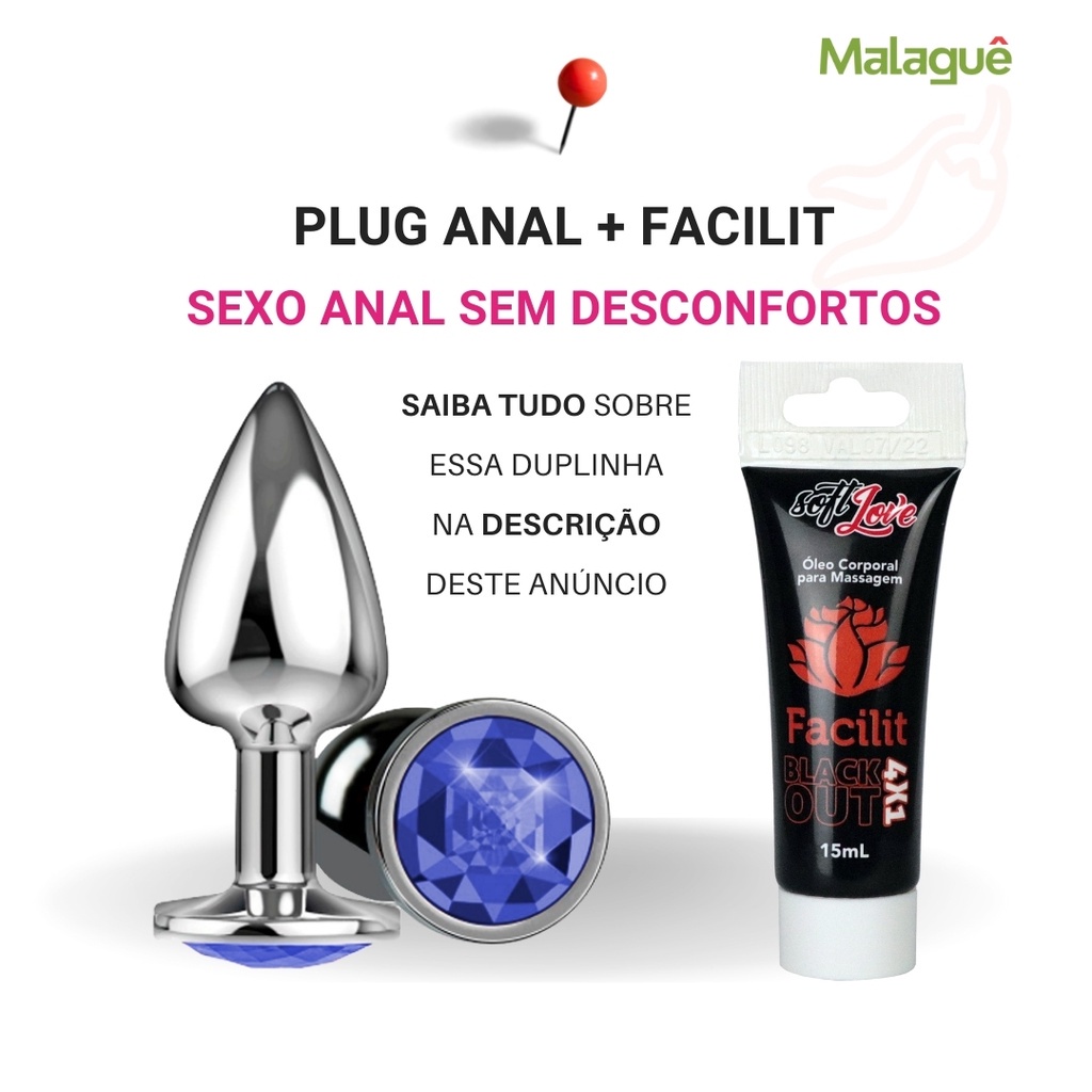 KIT PLUG ANAL E ÓLEO GEL FACILIT 15ML Shopee Brasil