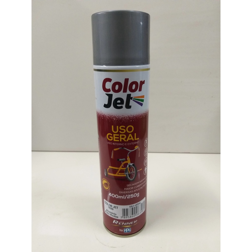 Tinta Spray Uso Geral Color Jet Alum Nio Para Rodas Ml Renner