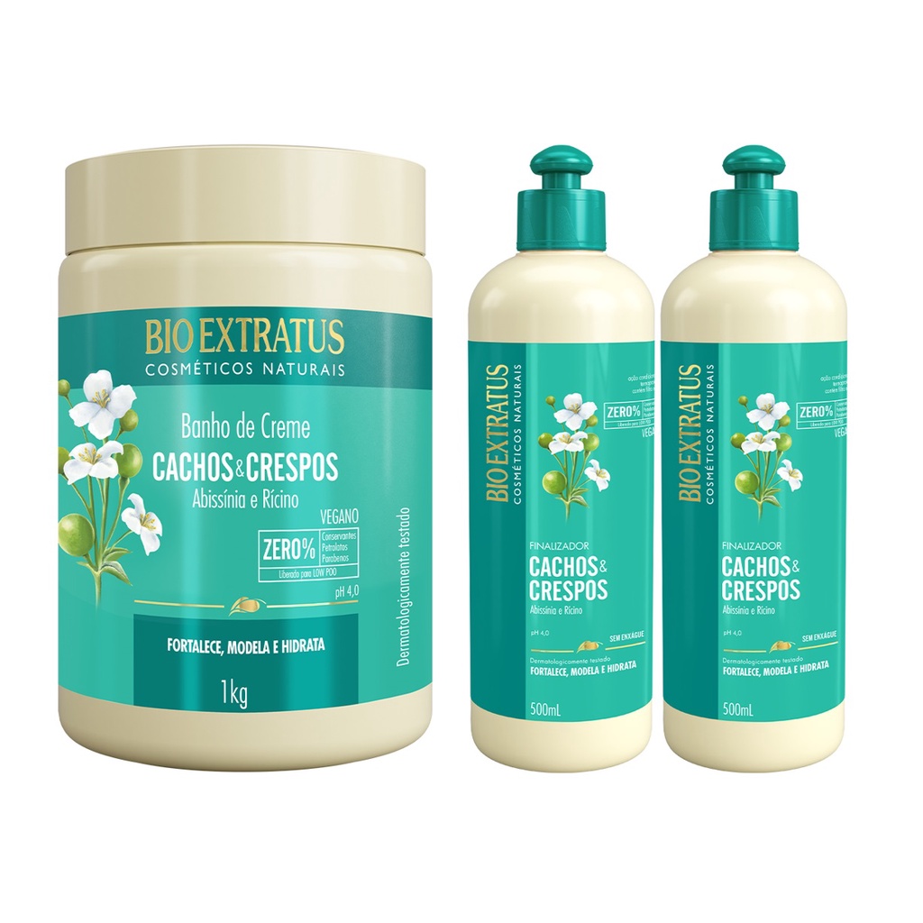 Kit Cachos E Crespos Bio Extratus Banho De Creme 1kg 2x