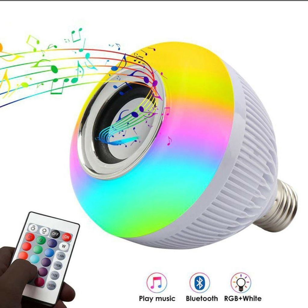 Lampada Bluetooth De Led Caixa De Som C Controle Rgb 12W Shopee Brasil