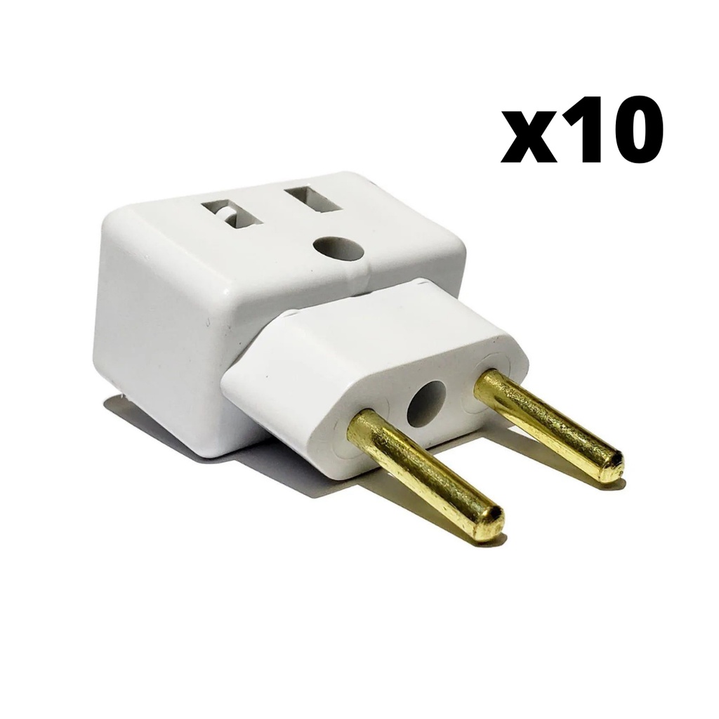 10 Adaptador De Tomada Benjamin 3 Pino Para 2 Entrada 10 E 20