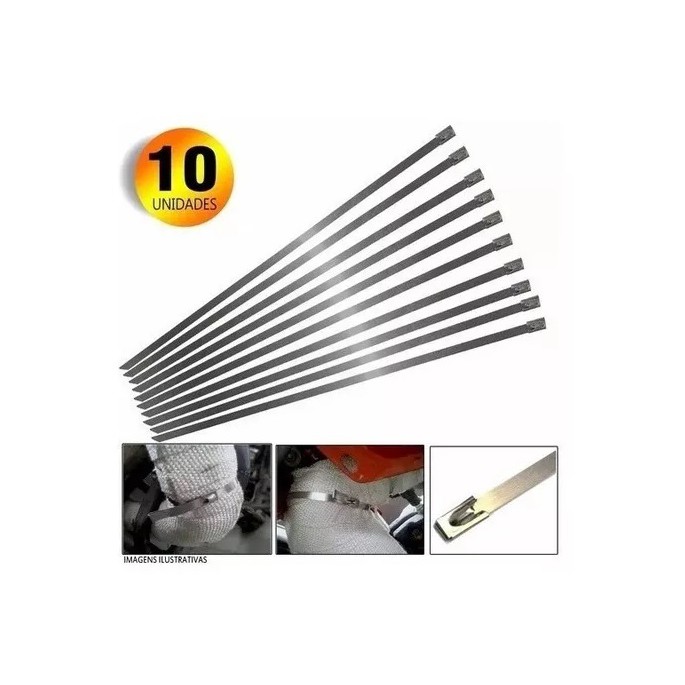 10 Cintas aço inox Abraçadeira Enforca Gato Branca 30cm Shopee Brasil