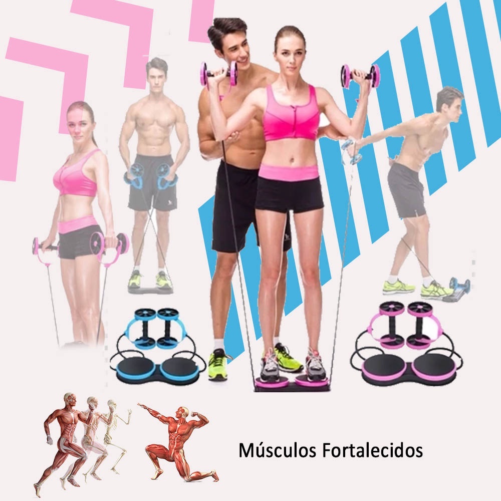 Aparelho De Exercicios Elastico Roda Abdominal Revoflex Xtreme