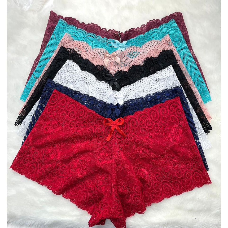 Calcinha Caleçon Lingerie De Renda Shortinho Diversas Cores Shopee Brasil