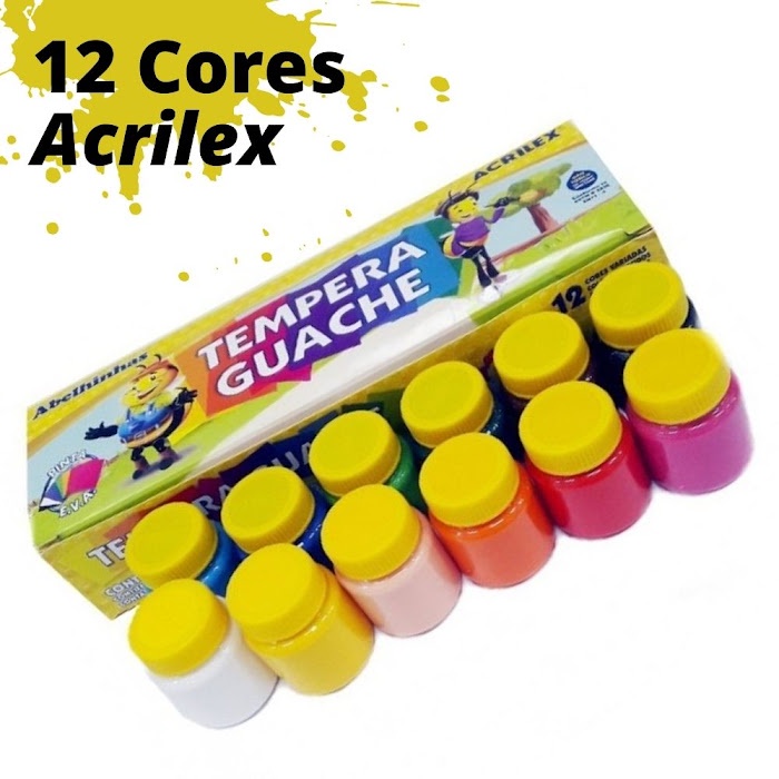 Tinta Guache Acrilex Cores Ml Shopee Brasil