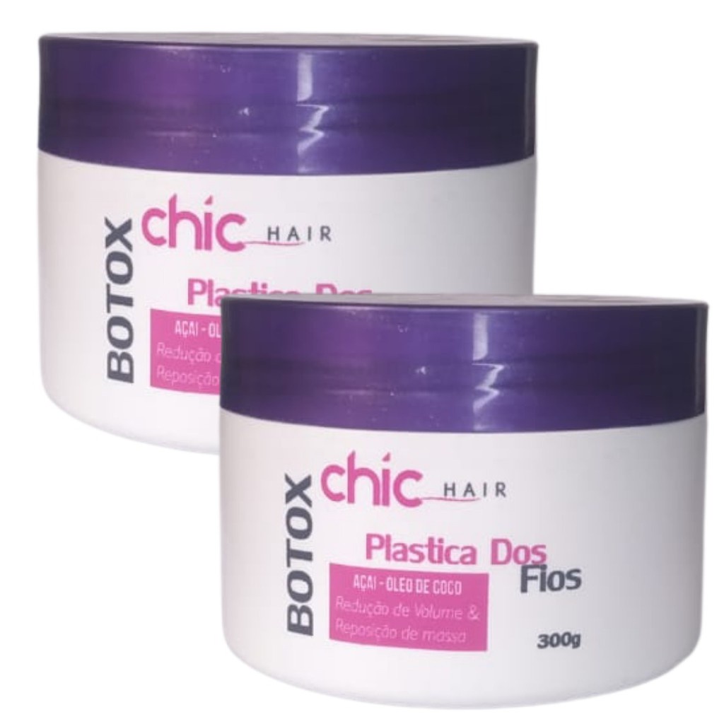 2 Botox Plastica Dos Fios Alisamento E Redutor De Volume Capilar