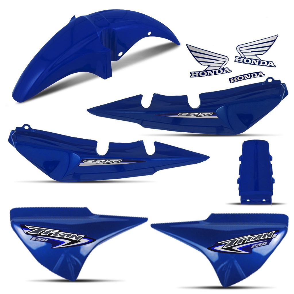 Kit Plastico Carenagem Honda Cg Titan Azul Ks Es Esd C