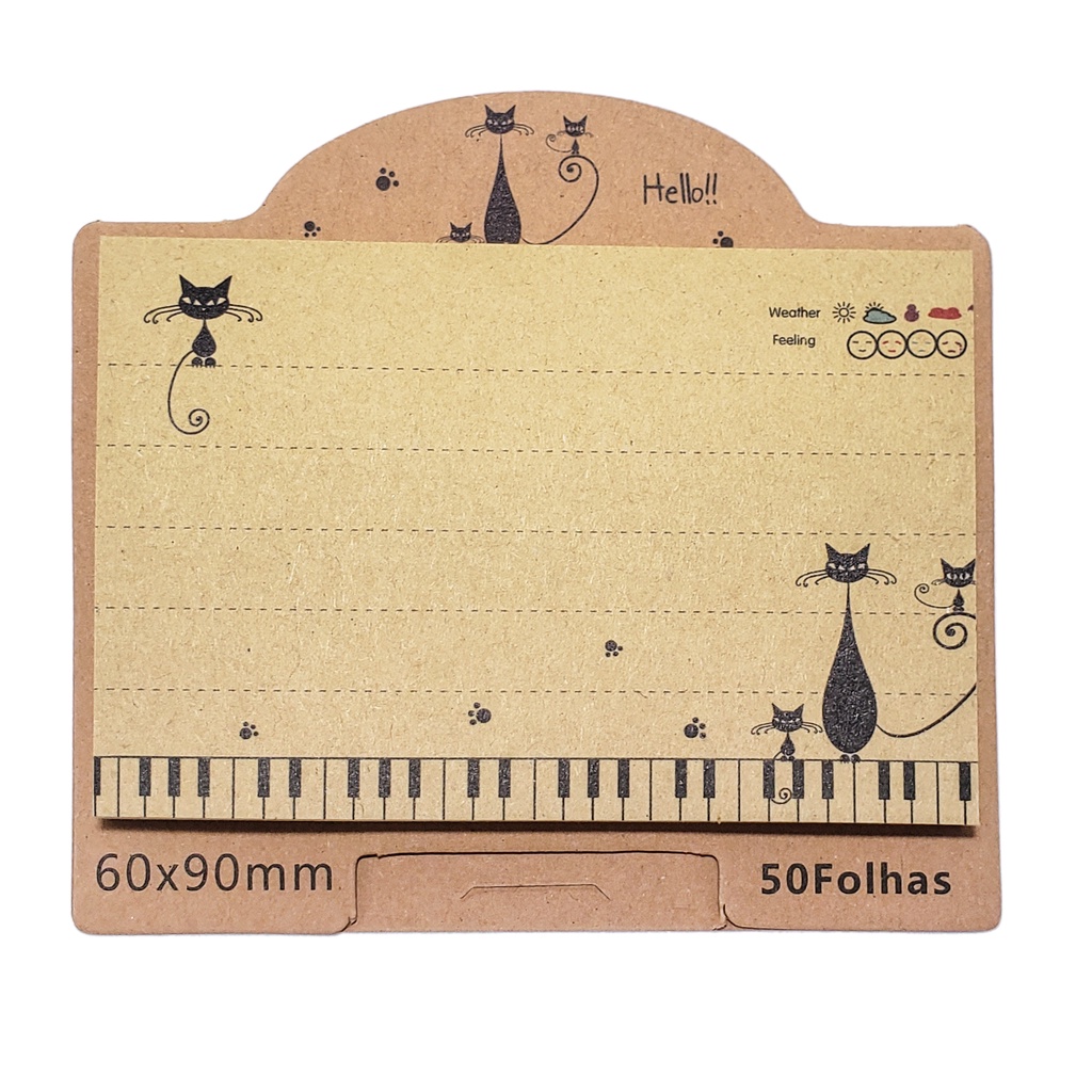 Bloco De Notas Autoadesivo Stick Notes Folhas X Mm Gatos