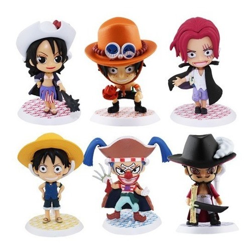 Kit Bonecos One Piece Luffy Ruffy Ace Hawk Eye Action Figures