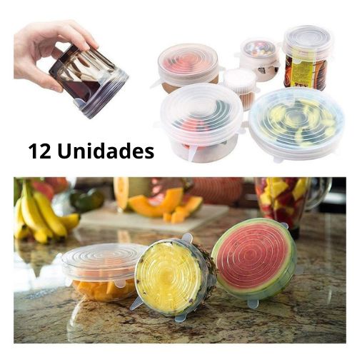 Kit Tampas Silicone Panela Pote Veda Tudo Flexivel Shopee Brasil