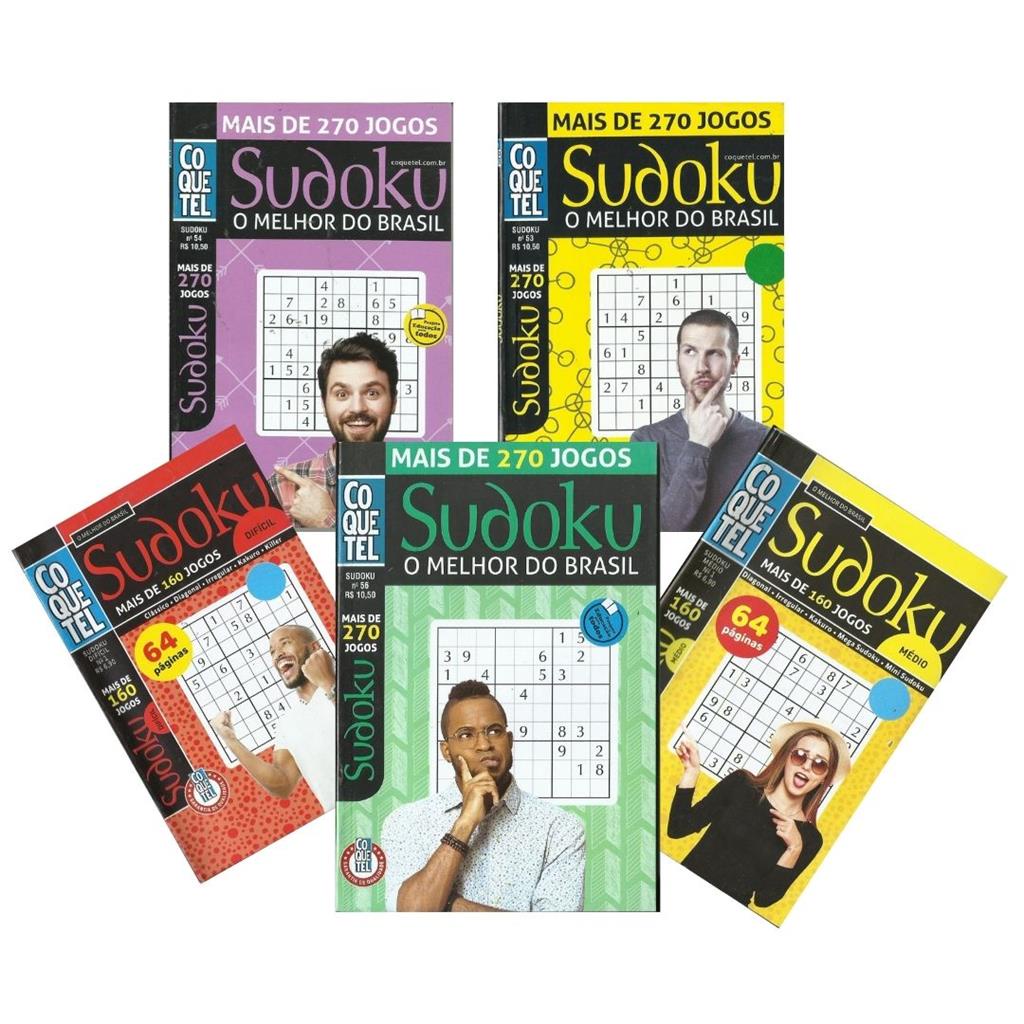 Kit 5 Revistas Livros Sudoku Coquetel Facil Medio E Dificil Shopee Brasil