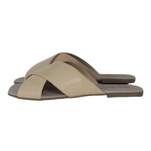 Chinelo Rasteirinha Tiras Em Couro Nude Shopee Brasil