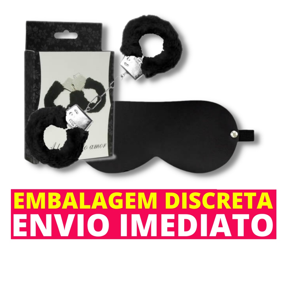 KIT Algemas PRETA Venda Tapa Olhos PRETA SEX SHOP Shopee Brasil