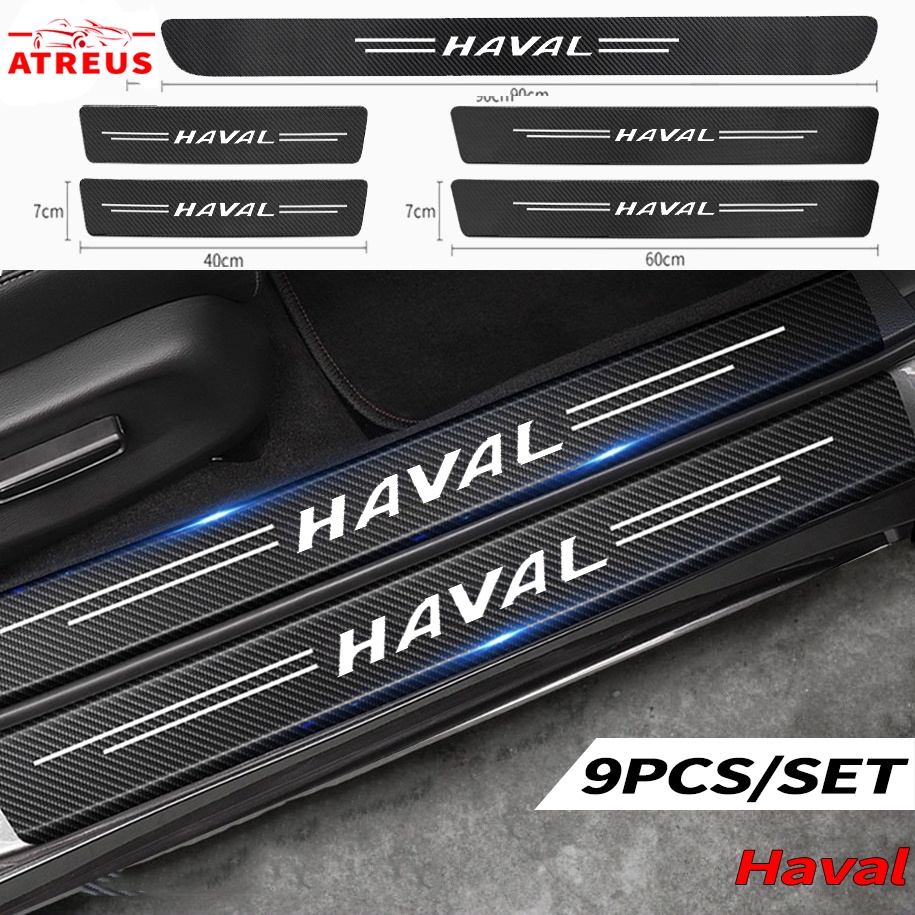 Para Haval Porta De Carro De Fibra De Carbono Autocolante Protetor De