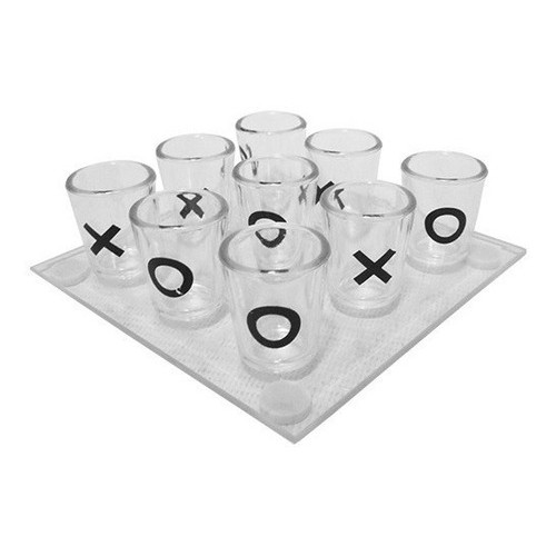 Jogo Da Velha Shot Drink Dose Tabuleiro De Vidro C Copos Shopee Brasil