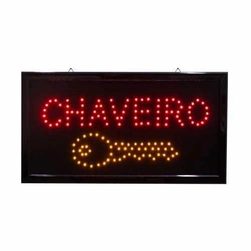 Painel De Led Letreiro Luminoso Placa Escrito Chaveiro V Shopee Brasil