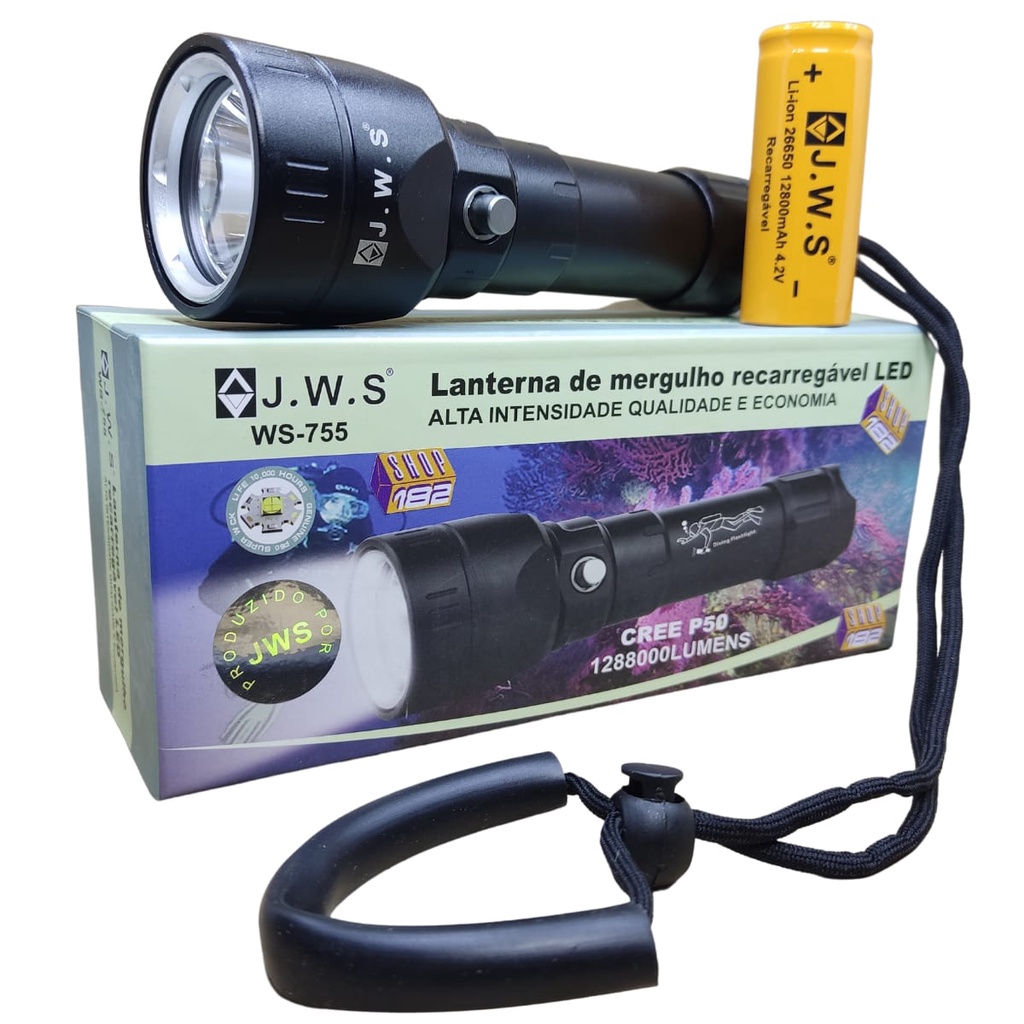 Lanterna Profissional Mergulho Led P Modos Original Jws Ws