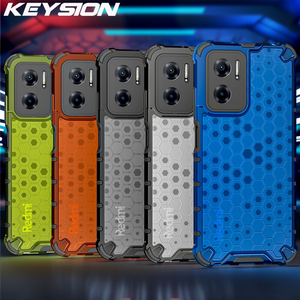 KEYSION Capa Armadura Anti Impacto Para Redmi 10 5G Silicone Macio PC