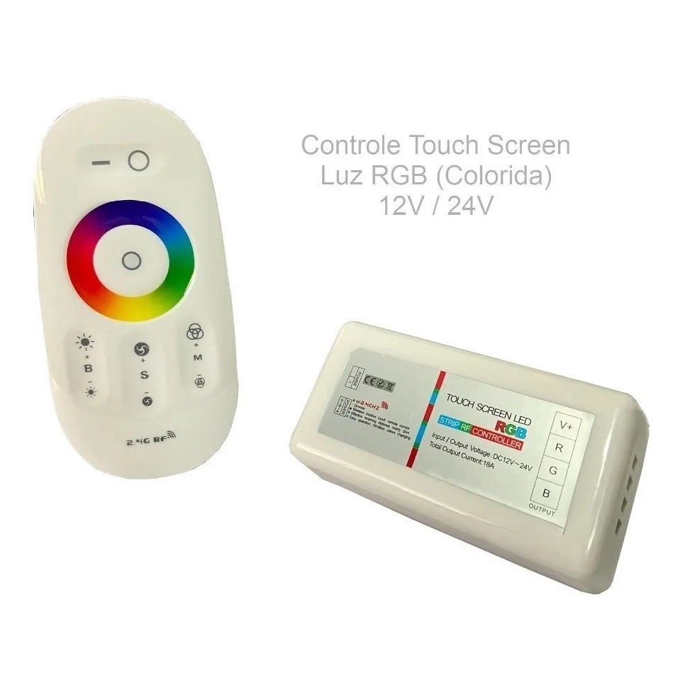 Modulo Controlador Luz Piscina Rgb 12v 24v C Controle Touch De Cores E